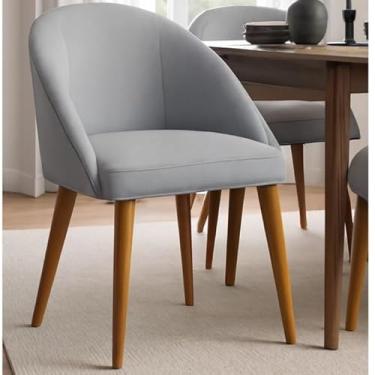 Imagem de kIT 2 Cadeira Lua Decorativa Poltrona Lua Sala de Estar Salão Quarto Estética Decoração Recepção(KIT 2 CINZA CLARO)