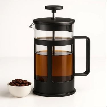 Imagem de Cafeteira Prensa Francesa Cremeira 350 Café Chá Em Vidro Preta