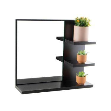 Imagem de Espelho Para Banheiro Com Armário Preto Nice 40Cm