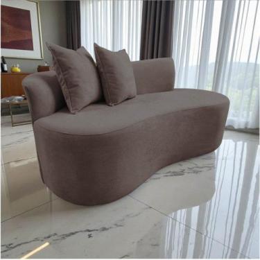 Imagem de Namoradeira Sofá Feijão Hana Orgânica Suede Capuccino - Mansão Decor