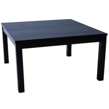 Imagem de BJDesign Kotatsu – Mesa aquecida japonesa – Móveis Chabudai de madeira com aquecedor elétrico de 120 V – Mesa de jantar e trabalho baixa com botão de controle de temperatura (74 x 73 cm, preto)