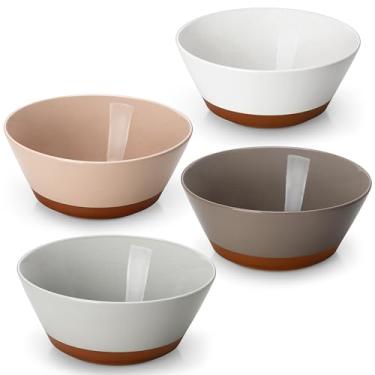 Imagem de MALACASA Tigelas de sopa, tigelas de ramen de cerâmica de 1,7 l, conjunto de 4 tigelas