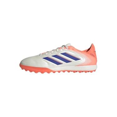 Imagem de adidas Tênis unissex adulto Copa Pro Pure 3 Turf, Branco/azul lúcido/coral sinal, 9 Women/8 Men