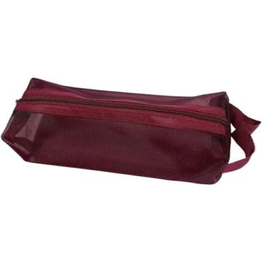 Imagem de Estojo de Lápis, Estojo Escolar Necessarie Simples de Tela Diversas com Zíper(Vermelho)