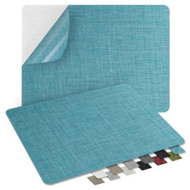 Imagem de ZESION 2 Peças De Remendos Tecido Linho Autoadesivos, Reparo Rápido Para Sofás, Tendas, Assentos Carro/8" X 12", Azul