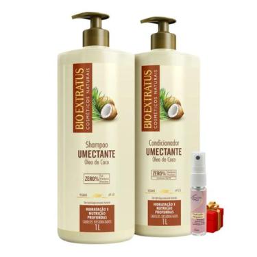 Imagem de Kit 1 Shampoo 1 Condicionador Umectante 1 L Bio Extratus + Presente Lo