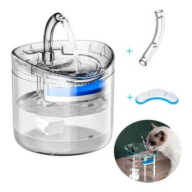 Imagem de Bebedouro Fonte Purificador de Agua para Gatos Cães Pet Com Kit 5 Refi