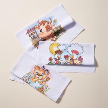 Imagem de Pano De Prato Atacado Estampado Sarja Premium Kit Com 10 Peças - Rubbe