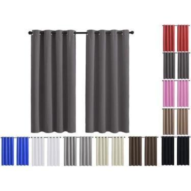 Imagem de Cortina Tecido Cozinha Sala Janela 2,00 X 1,40 Grafite - Armazém do En