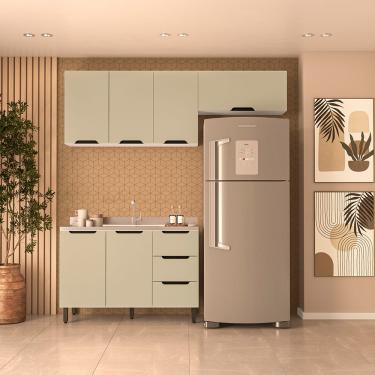 Imagem de Cozinha Modulada 3 Peças sem Tampo Maeena Politorno - Branco/Verde