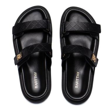 Imagem de Chinelo Feminino Rafitthy Flatform Napa Burnished Preto, Preto, 37