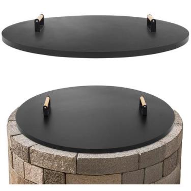 Imagem de Tampa de fogueira 1MORE 91 cm de metal redondo com alças de madeira