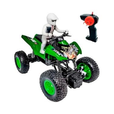 Imagem de Moto de Controle Remoto Recarregável, Verde, ABS, 19x12x14cm, com Bateria 700mAh, Controle USB, para Crianças Acima de 3 Anos