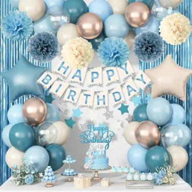 Imagem de Decorações de festa Jobkoo Blue Birthday para mulheres, homens, menino