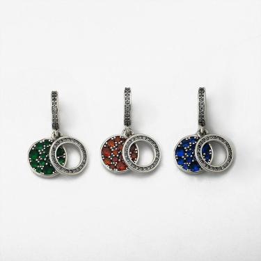 Imagem de Berloque Bali Cravejado com Zircônias Prata 925 Laranja