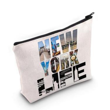Imagem de Bolsa de maquiagem cosmética WZMPA New York Life para mulheres e menin
