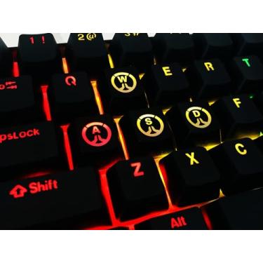 Imagem de IYTYIR Overwatch Conjunto de teclas retroiluminadas Hero para jogos para teclado mecânico Cherry MX DVA Mercy Ana (WASD)