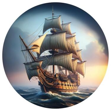 Imagem de Screen Door Saver - Ímãs de tela - impedem que pessoas e animais de estimação corram para portas de tela e pequenos orifícios com ímãs de porta de tela - Feito nos EUA - Navio pirata - 15 x 15 cm -