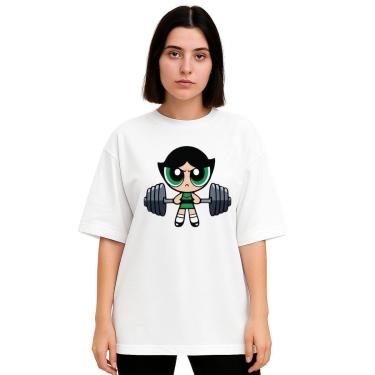 Imagem de Camiseta Oversized Feminina Algodão Treino Academia Estampada-Feminino