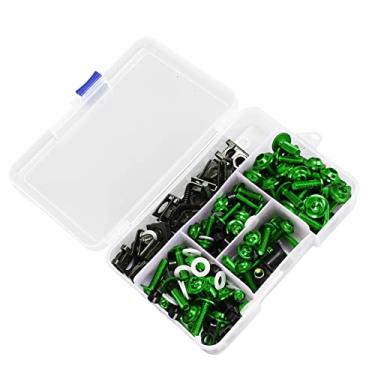Imagem de Tbest Kit de carenagem de alumínio anodizado colorido M5 M6 parafusos de substituição para GSXR600 GSXR750 250 300 CBR600RR CBR1000RR VFR800 177PCS (verde)