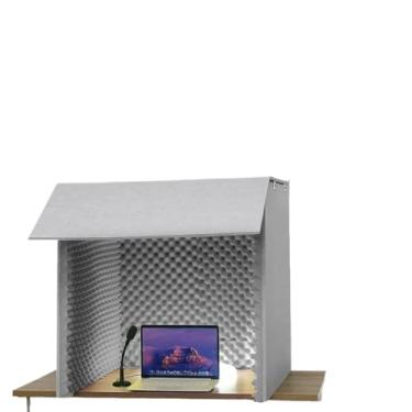 Imagem de JYXYXSCP Cabine portátil à prova de som, cabine de gravação de estúdio doméstico, cubo de cabine de microfone blindado para gravação (cinza)