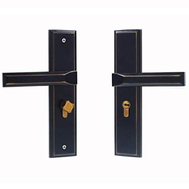 Imagem de GAORUIFENG Fechadura silenciosa de liga de alumínio minimalista decoração interior maçaneta fechadura cilíndrica fechadura de segurança hardware doméstico (cor: C) (A)