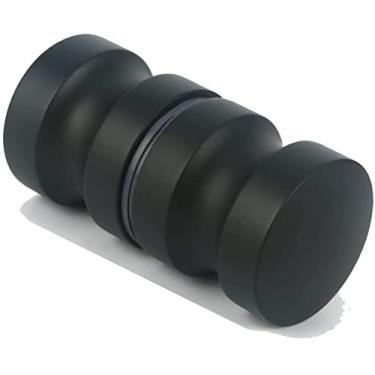 Imagem de Maçaneta quadrada, maçanetas de vidro frente e verso, maçanetas de porta de tela de chuveiro de aço inoxidável preto, maçaneta de porta de vidro para cômoda de banheiro, acessórios de móveis