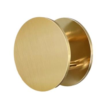 Imagem de STXYANGV Puxador de porta redondo push pull aço inoxidável, maçaneta de porta exterior interior sem trava, maçanetas de porta de vidro resistente para porta principal/portão frontal (cor: ouro