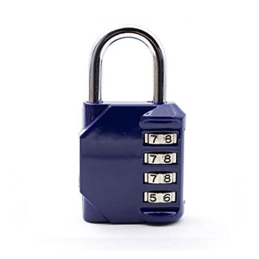 Imagem de Porta Mala de viagem 4 discagem código de liga de zinco fechadura de bagagem sem chave cadeado de combinação ao ar livre (cor: E) (E)