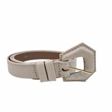 Imagem de Cinto Fino Feminino em Couro Fivela Encapada 025 Preto G-Feminino