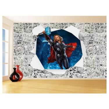 Imagem de Papel De Parede 3D Heróis Página Quadrinhos Hq 3,5M Nhma187 - Você Dec