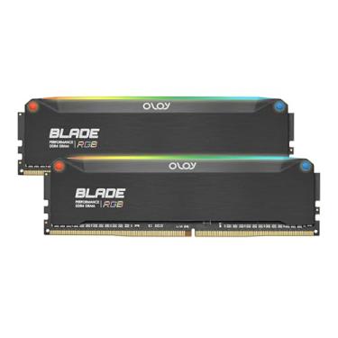 Imagem de OLOy DDR4 RAM 16 GB (2 x 8 GB) lâmina fina preta RGB 2666 MHz CL19 1,2 V 288 pinos Desktop UDIMM (MD4U0826190BRKDA)