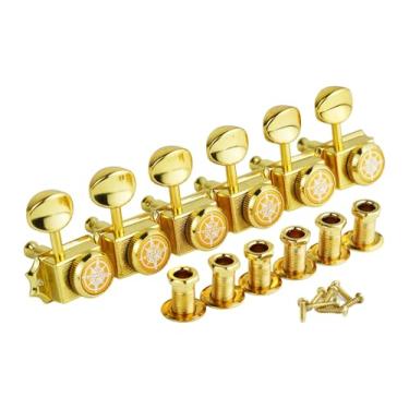 Imagem de Guyker Sintonizadores de corda de bloqueio de guitarra vintage de 15 cm – pinos de chave de afinação de travamento, peças de substituição para guitarras elétricas estilo ST TL Relação de engrenagem 1:15 – ouro