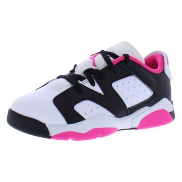 Imagem de Jordan Tênis masculino Air 6 retrô baixo (criança grande), Preto/Rosa feroz/Branco, 11 Little Kid