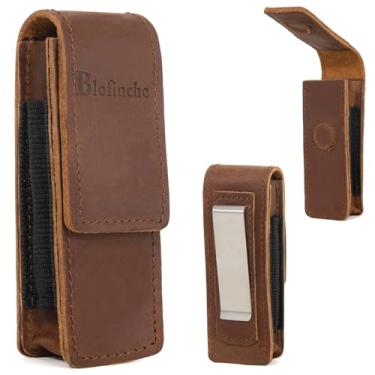 Imagem de Blofinche Capa multiferramenta de couro genuíno para Leatherman Gerber coldre masculino multiferramenta organizador de cinto EDC (marrom escuro)