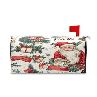 Imagem de SEHANY Capas de caixa de correio magnéticas tamanho padrão 45,7 x 50,7 cm, Natal, Papai Noel, caixa de correio decorativa, capa para caixa de correio para jardim ao ar livre e quintal