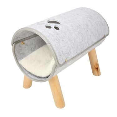 Imagem de Zerodis Cama Túnel para Gatos Gattoo Com Pernas de Madeira de Pinho, Refúgio Interno para Gatos e Gatinhos, Cama Macia e Confortável para Todas As Estações