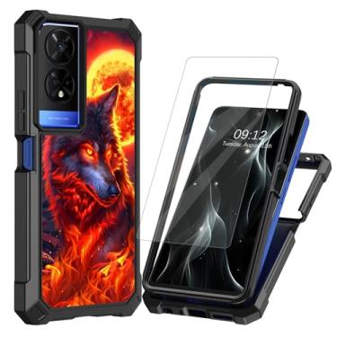 Imagem de BREIDMKFM Capa de telefone TCL 50 XE 5G, capa de telefone TCL 50XE 5G com protetor de tela de camada dupla rígida PC TPU macio capa de telefone à prova de choque resistente à prova de choque para TCL