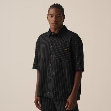 Imagem de Camisa Fila Over Uc Pinstripe Masculina-Masculino