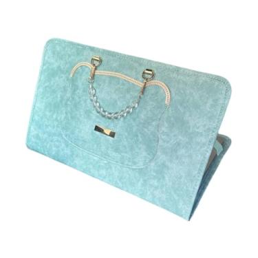 Imagem de predolo Bolsa para laptop, capa para notebook, compacta e portátil, para homens e mulheres, ideal para viagens. Feita em couro PU, comporta até 14 polegadas, Azul