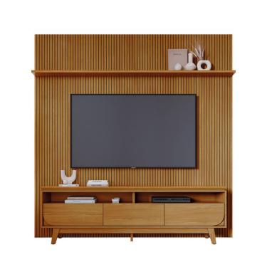 Imagem de Rack com Painel para TV até 75 polegadas Luna 3 Gavetas Cumaru
