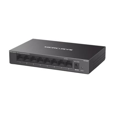Imagem de MS108GS: Switch Gigabit de 8 portas MERCUSYS, com auto negociação, Auto-MDI/MDIX, caixa metálica, economia de energia, instalação fácil, plug and play, sem necessidade de configuração.