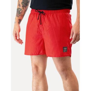 Imagem de Short Reserva D'Água Beachwear Estampado Grid Senna Vermelho, S/P, Ver