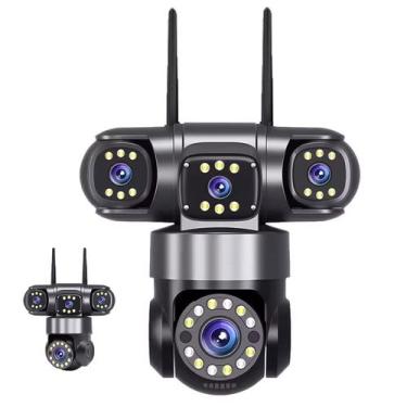 Imagem de Camera de Segurança 4 Lentes HD WiFi PTZ App Grava Voz 360 Graus Micro