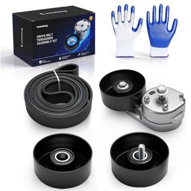 Imagem de Loautong Kit de polia tensora de correia de transmissão para Ford F-250 Super Duty V8 6.4L 2008-2010, para F-350 Super Duty V8 6.4L 2008-2010, 90K-39051, 39051, 7C3Z6B209A, 7C3E6B209D, 36354 , 36492