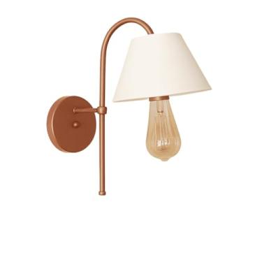 Imagem de Luminária de Parede Arandela Slim Cúpula Injetada Escritório Abajur de Cabeceira Quarto Recepção(ROSE/BRANCO)