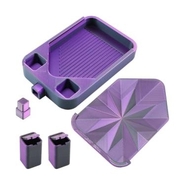 Imagem de Sclmgo Bandeja Organizadora de Miçangas para Bordado E Artesanato - Anti-riscos E Ideal para Organizar E Classificar Acessórios de Arte, Preto Roxo, Tamanho real