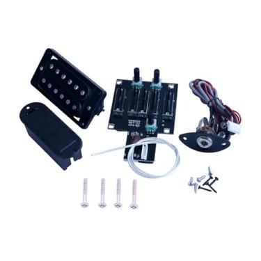 Imagem de oshhni Captador de guitarra com equalizador de 4 bandas e controle de volume. Acessório robusto para instrumentos musicais, leve e fácil de instalar, Bs01