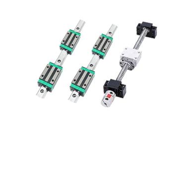 Imagem de 2 peças HGR15 HGR20 trilho guia linear + 4 blocos deslizantes + 1 kit parafuso esférico SFU1605 SFU1610 para CNC peça XYZ eixo roteador gravador (SFU1605 HGW15CC, 550mm)