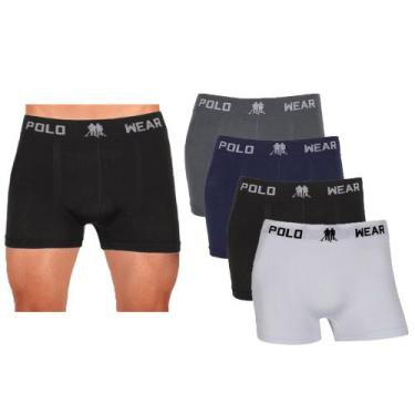 Imagem de 4 Unidades Cuecas Boxer Polo Wear Lisa Microfibra - QLC SPORT, Sortido